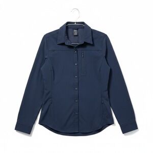 REI Co-op Sahara Guide Long Sleeve Shirt Woman's XS Blue Hiking Outdoor Button